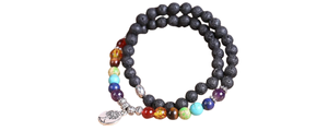 Black Lava Stone Bracelet Chakra Double (13)