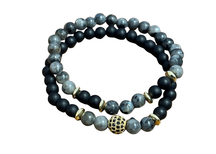 Black and Gold 2 Piece Bracelet Set (34)