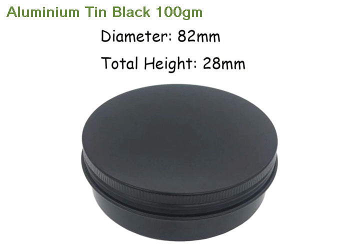 Aluminium Tins – Black | 100gm