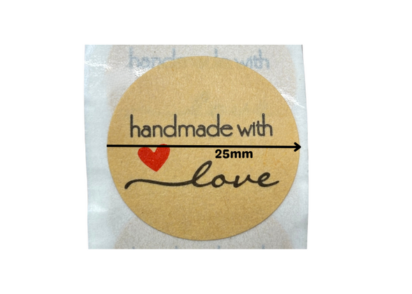 Labels / Stickers "Handmade with love" x 500 roll