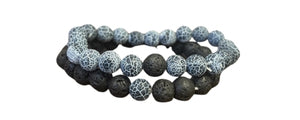 Black Lava Stone Bracelet Navy Set (6)