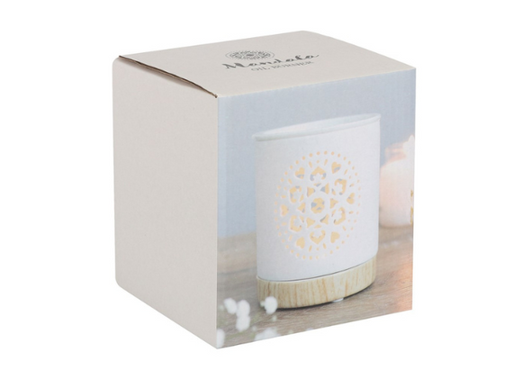 White Mandala Cut Out Oil Burner