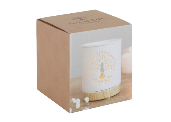 White Tree of Life Cut Out Oil Burner