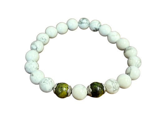 Howlite & Turquoise Beaded Bracelet