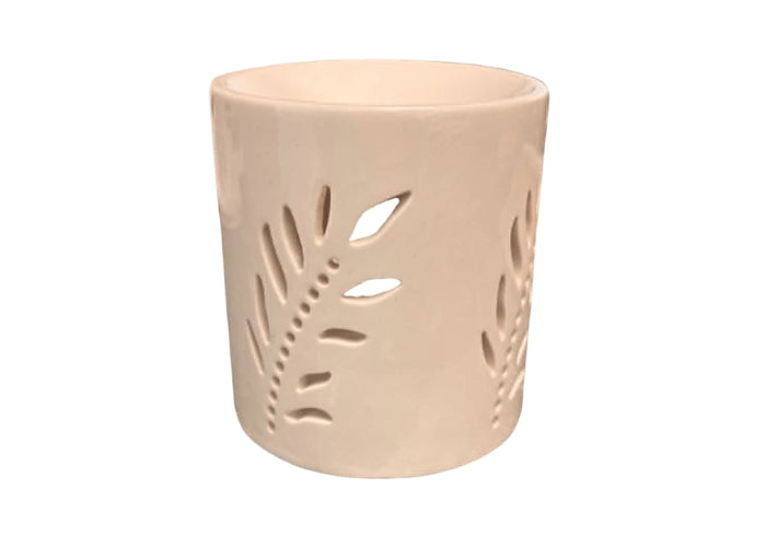 Off White Oil Burner Round - Palm