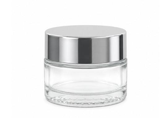 Silver Lid Glass Pot 15gm
