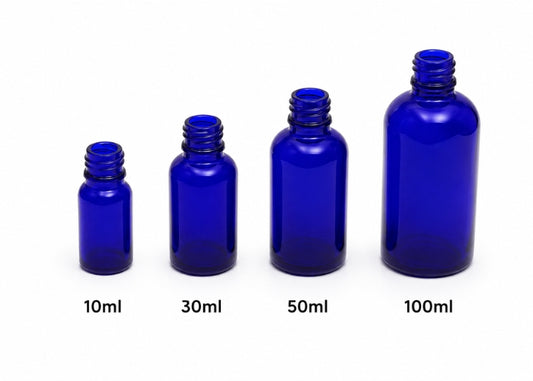 Blue Essential Oil Bottles
