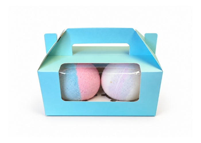 Double Bath Bomb/ Cupcake Box Blue