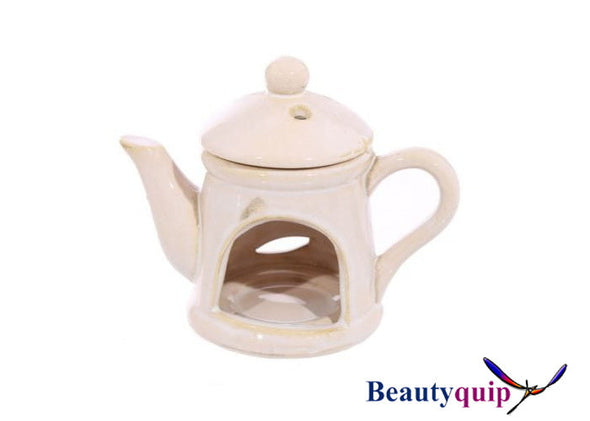 Ceramic Tea Pot Oil Burner with Lid - Blush