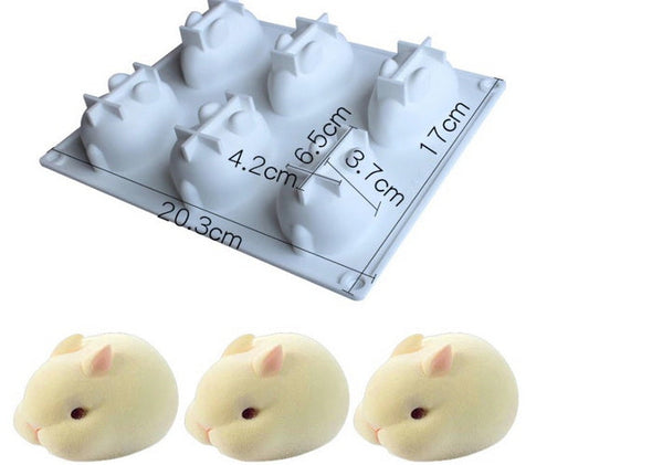 Soap Mold Rabbit x 6 cavities
