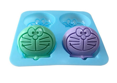 Soap Mold / Smiley Cat Face / 4 cavities