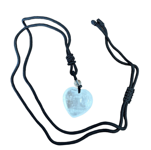 Heart Pendant Necklace- White Crystal